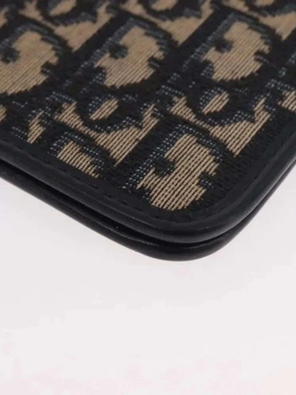 Christian Dior Trotter Canvas Passport Case Navy Auth 189387A